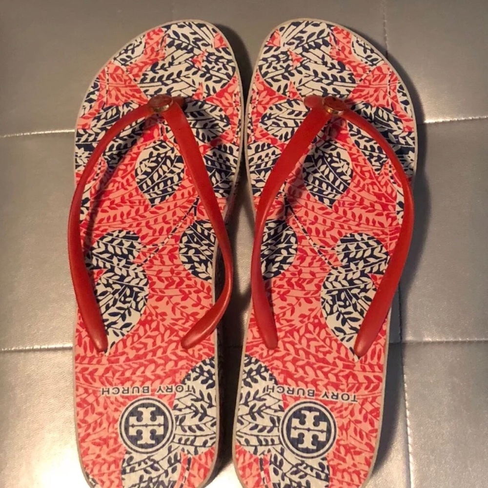 Authentic Tory Burch wedge flip flop
